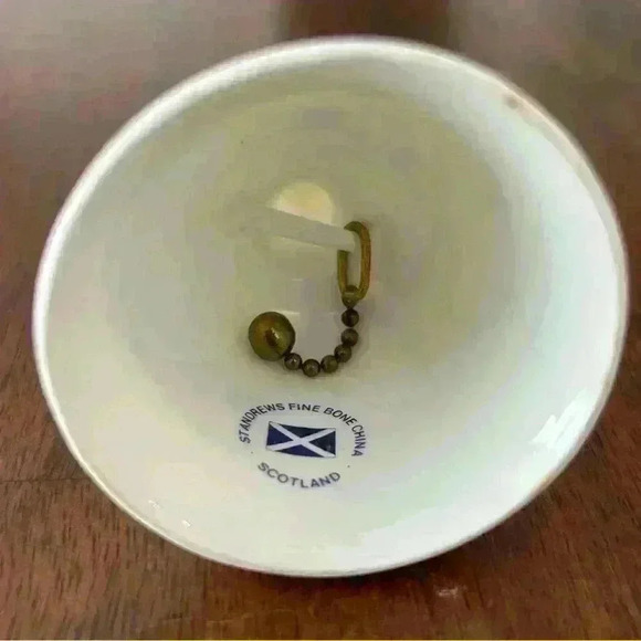 Vintage St. Andrews Scotland 4" Dinner Bell Fine Bone China Blue Floral - Picture 3 of 6